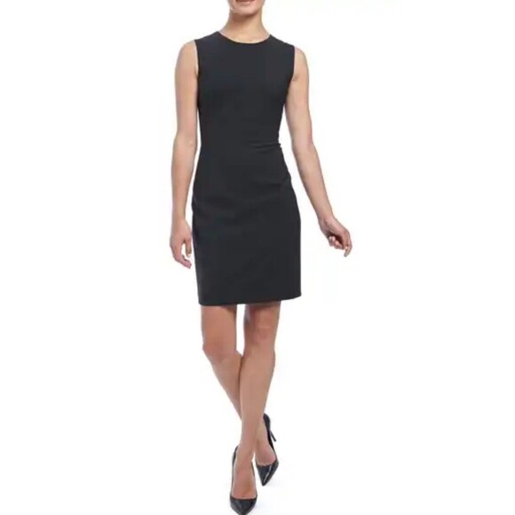 Theory Black Sleeveless Dress With Pockets Cotton/Wool Blend Size 10 EUC!! - Picture 1 of 5